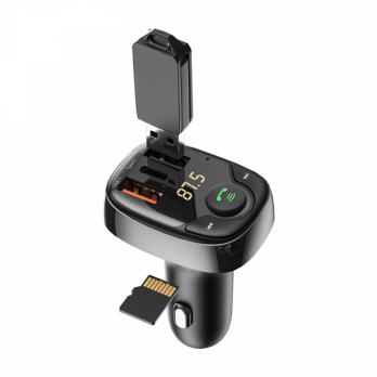Автомобильное зарядное устройство с FM-трансмиттером WiWU PC600 36W Bluetooth 5.0 Wireless Transmitter Car Charger Black