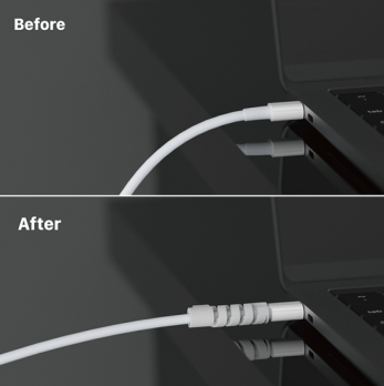 Чехол для адаптера питания WiWU Power Adapter Case for Macbook with cord winder & cable protector 30W light gray