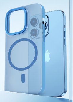 Защитный чехол для смартфона "Ultra Thin Frosted phone case for IP14/ 6.7'' Plus" Transparent Blue
