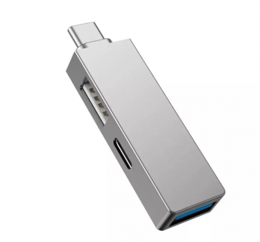 Хаб WiWU T02 Pro T Series Hub 3 in 1 Type-C to USB 3.0 + USB 2.0 + Type-C Silver