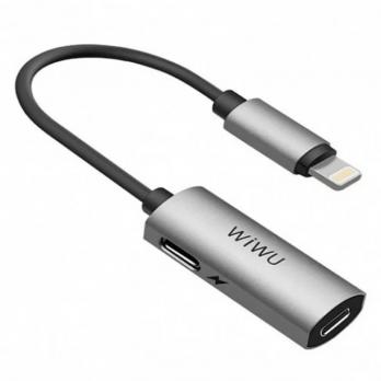 Переходник WiWU Lightning to x2 Lightning Earphone Cable LTO2 PLUS (Grey)