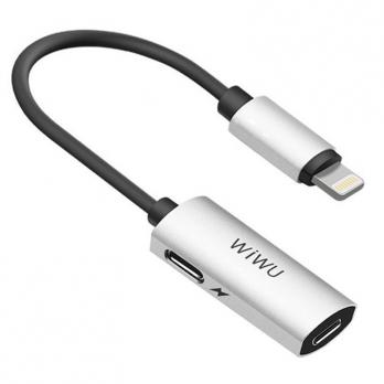 Переходник WiWU Lightning to x2 Lightning Earphone Cable LTO2 PLUS (Silver)